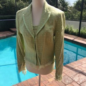 Alberto Makali green blazer with matching tank top